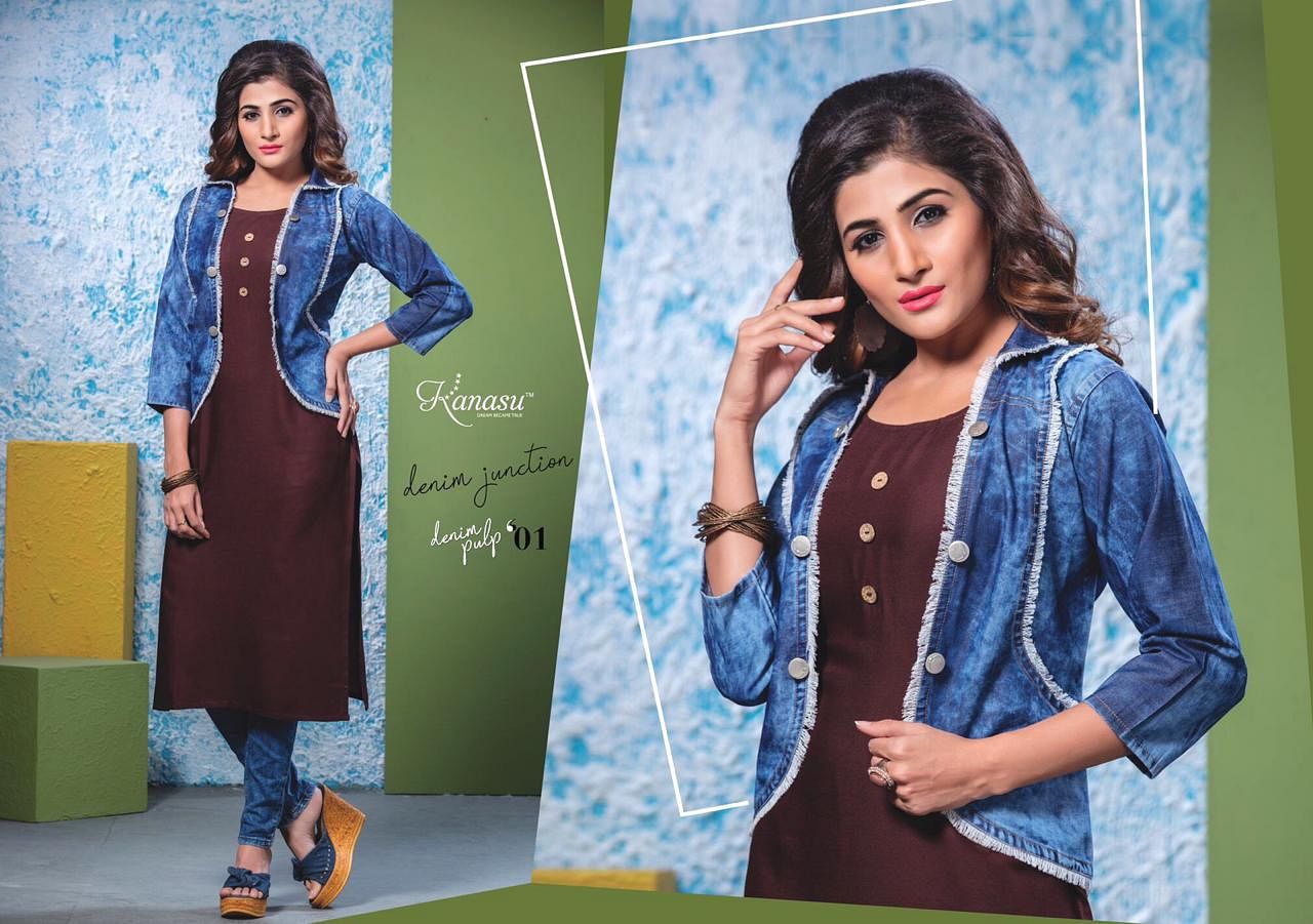 Share more than 178 trendy kurti with denim jacket best